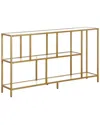 Abraham + Ivy Winthrop 52in Rectangular Console Table With Glass Shelves In Gold