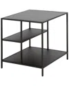 Abraham + Ivy Winthrop Blackened Bronze Side Table With Metal Shelves In Black