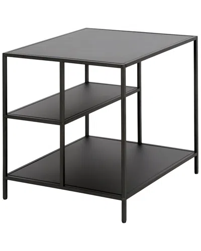 Abraham + Ivy Winthrop Blackened Bronze Side Table With Metal Shelves