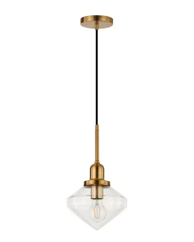 Abraham + Ivy Zariza Brass & Clear Glass Pendant In Gold