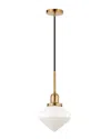 Abraham + Ivy Zariza Brass & White Milk Glass Pendant In Brass