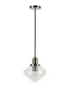 Abraham + Ivy Zariza Brushed Nickel & Clear Glass Pendant In Nickel