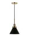 Abraham + Ivy Zeno Blackened Bronze Metal Pendant With Brass Accents In Black