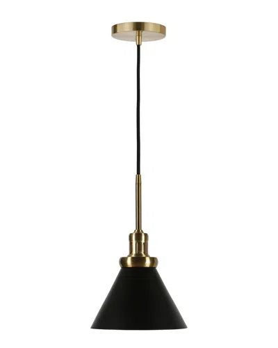 Abraham + Ivy Zeno Blackened Bronze Metal Pendant With Brass Accents