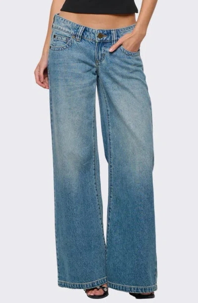 Abrand '00s Low Rise Wide Leg Jeans In Blue