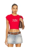 Abrand 90's Rib Cut Off Tee In Red