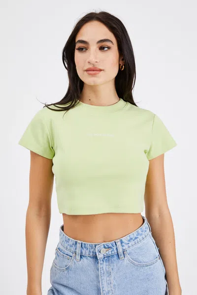 Abrand 90s Crop Tee Faded Fluro In Green