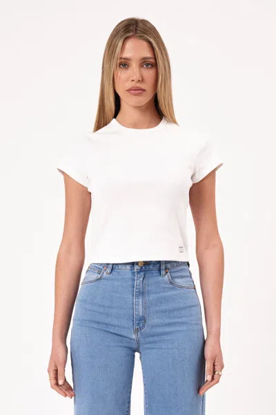 Abrand 90s Icon Baby Tee White Sand
