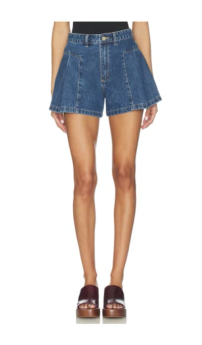 Abrand 94 Pleated Short In Blue
