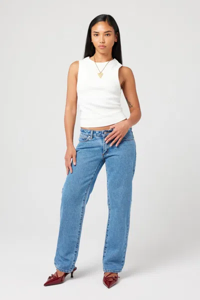 Abrand 99 Low Straight Petite Katie Organic In Mid Blue