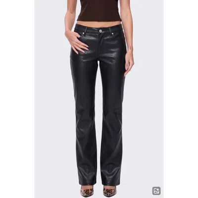 Abrand 99 Mid Rise Straight Leg Faux Leather Pants In Black