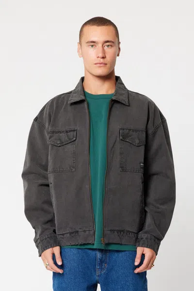 Abrand A6 Toretto Canvas Jacket Black Magic In Gray