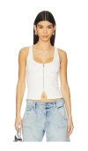 Abrand Addison Racer Top In 白沙色