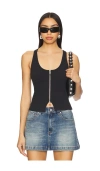 Abrand Addison Racer Top In Black