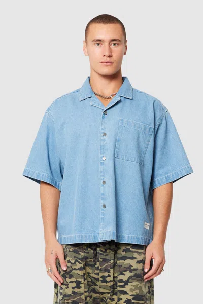 Abrand Bobby Camp Shirt In Blue