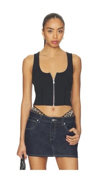 Abrand Bustier Tank Top In Black
