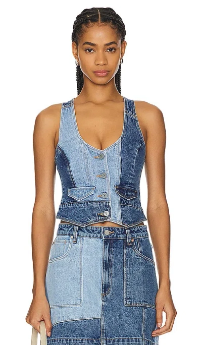 Abrand Denim Vest In 拼接