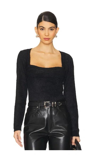 Abrand Fluffy Knit Jumper In Black