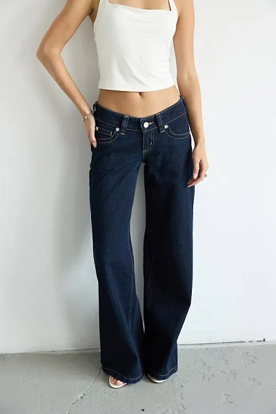 Abrand Jeans 00 Super Low & Wide Jean In Richie, Women's At Urban Outfitters In Blue
