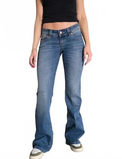Abrand Jeans 00 Super Low Kick Petra Jeans In Mid Vintage Indigo In Blue