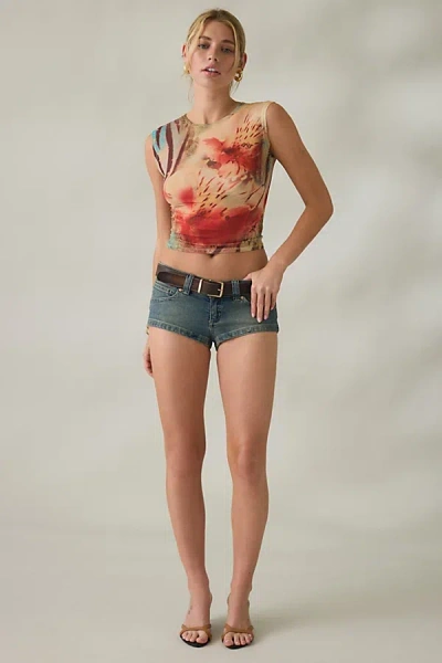 Abrand Jeans 00 Zahli Super Low-rise Denim Mini Short In Zahli, Women's At Urban Outfitters In Blue