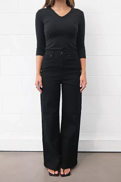 Abrand Jeans 94 High & Wide Petite In Nellie, Women's At Urban Outfitters In Black