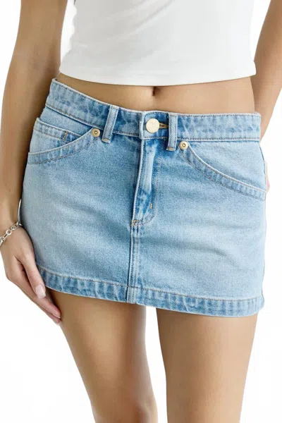 Abrand Jeans 99 Low Mini Skirt In Jody Recycled Wash In Blue