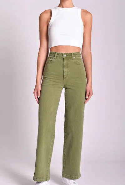 Abrand Jeans A ‘94 High & Wide In Olive In Green