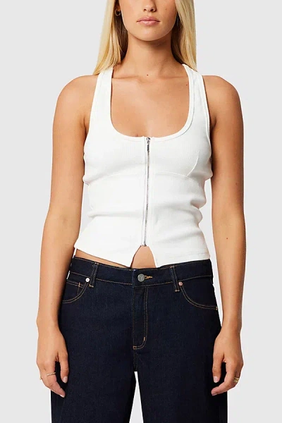 Abrand Jeans Addison Racer Top In White, Women's At Urban Outfitters
