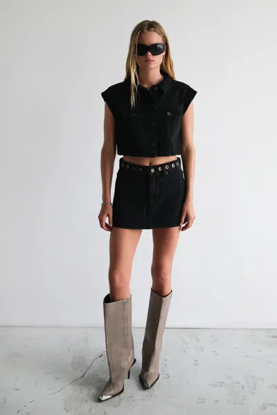 Abrand Jeans Au 95 Mid Aline Skirt Brie Eyelet