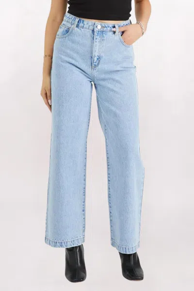 Abrand Jeans Carrie High Rise Wide Leg Jeans In Light Vintage Indigo In Black