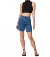 Abrand Jeans Carrie High Waist Jean Shorts In Mid Blue In Blue