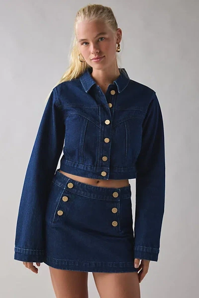 Abrand Jeans Honey Pie Cropped Denim Jacket In Honey Pie, Women's At Urban Outfitters In Blue