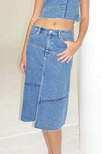Abrand Jeans Patch 95 Denim Midi Skirt In Chantell, Women's At Urban Outfitters
