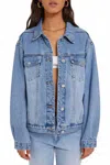 Abrand Jeans Sylvie Slouch Denim Jacket In Vintage Blue In Blue