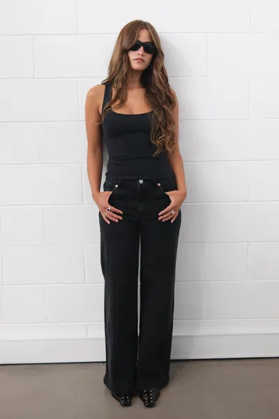 Abrand Jeans Us 95 Mid & Wide Petite Brie In Black