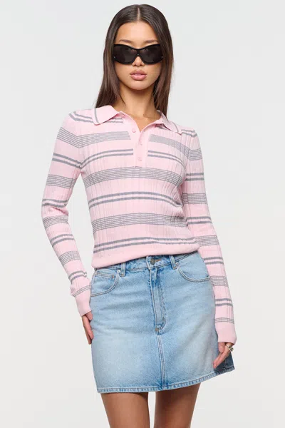 Abrand Jeans Us Kitten Long Sleeve Polo In Multi