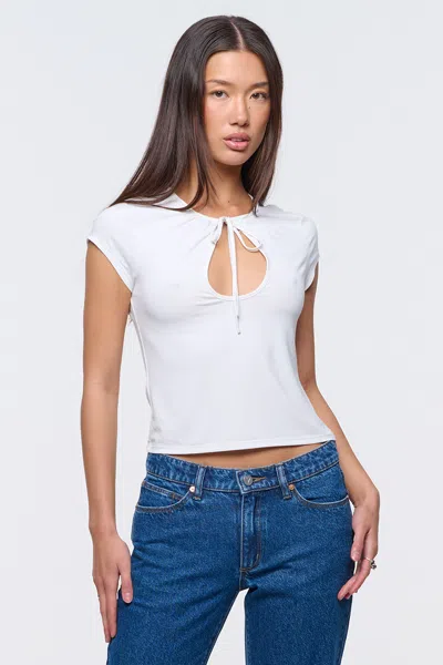 Abrand Jeans Us Sweetheart Keyhole Tee In White