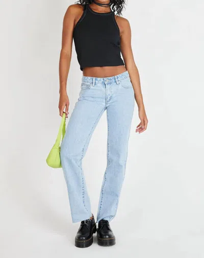 Abrand Jeans Walk Away 99 Low Straight Jean In Bright Blue Stone Wash