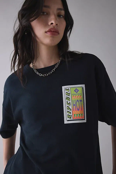 Abrand Jeans X Rip Curl Hot Locals Graphic Boyfriend Tee In Black, Women's At Urban Outfitters
