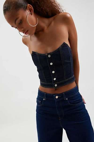 Abrand Jeans Zendaya Denim Top In Dark Blue, Women's At Urban Outfitters