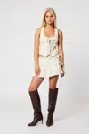 Abrand Pleated Wrap Skirt Bone