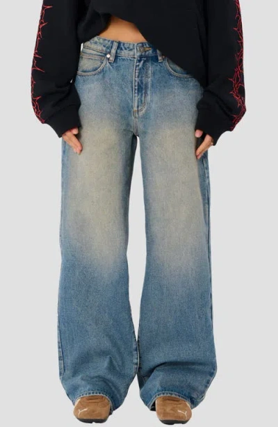 Abrand Relaxed Wide Leg Jeans In Blue