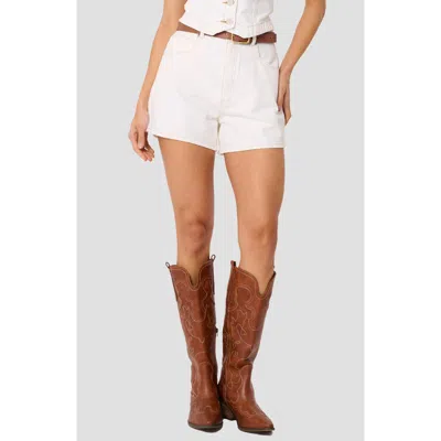 Abrand Venice High Waist Denim Shorts In White
