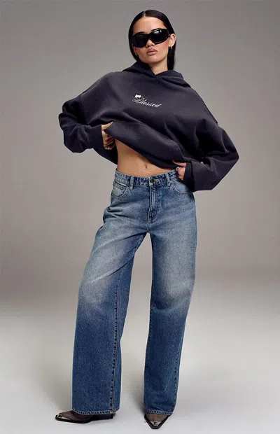 Abrand Women's 95 Mid Rise Baggy Jeans In Medium Indigo In Blue