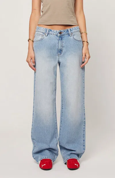 Abrand Women's 99 Kaia Worn Low Rise Baggy Jeans In Medium Indigo In Blue