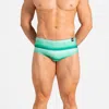 Abreu Clothing Men's Jungle Fade Slim Swim Brief In Green In Multi