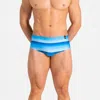 Abreu Clothing Men's Classic Ocean Gradient Swim Brief In Blue Stripe In Blue