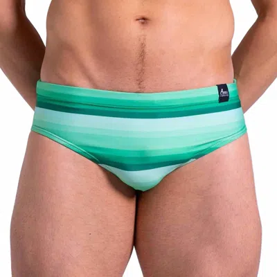 Abreu Clothing Men's Jungle Fade Slim Swim Brief In Green