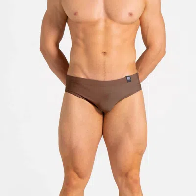 Abreu Clothing Men's Slim Swim Brief In Espresso In Brown